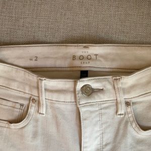 White House Black Market off white/cream color bootcut cropped jeans size 2